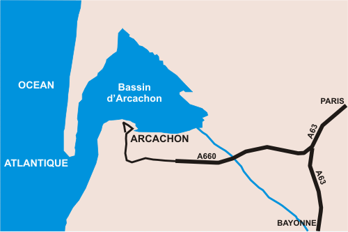 Map of the Bassin d'Arcachon